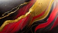 Abstract acrylic painting, Close up red, black and gold background. Oil paint texture with brush strokes Royalty Free Stock Photo