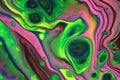 Bright neon yellow, green, and pink coalesce to create this unusual abstract background.