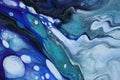 Abstract acrylic pour painting in contrasting colors for background. Royalty Free Stock Photo