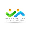 Abstract active people Logo, success on Corporate Invest Business Logo design. Financial Investment logo