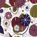 Abstract active wear leaves seamless pattern with nature colors