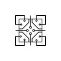 abstract, advanced, chip, electronics icon. Element of future pack for mobile concept and web apps icon. Thin line icon for