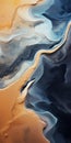 Abstract Aerial Desert Waves: Blue, Orange, And White