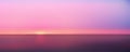 Abstract aerial panoramic view of sunset over ocean. Nothing but sky and water. Beautiful serene scene. Vector illustration