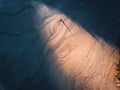 Aerial view of church tower flooded by copper mining residuals in Geamana Royalty Free Stock Photo