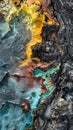 Abstract Aerial View of Colorful Geological Formations