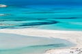 Abstract aerial view of an exotic lagoon with pristine water