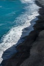 Abstract aerial view of Reynisfjara black sand beach, Iceland Royalty Free Stock Photo