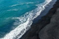 Abstract aerial view of Reynisfjara black sand beach, Iceland Royalty Free Stock Photo