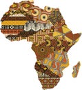 Abstract Africa map fabric patchwork