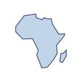 Abstract Africa map icon in flat style. Isolated vector