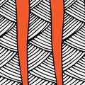 Abstract african pattern orange and black