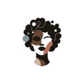 Abstract afro black woman flat vector illustration