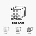 Abstract, aggregation, cube, dimensional, matrix Icon in Thin, Regular and Bold Line Style. Vector illustration