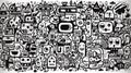 Doodle robot art background