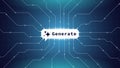 Abstract AI banner featuring generative adversarial network, large language model and digital connections. Futuristic