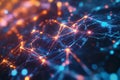 Abstract AI-driven visualization of deep learning algorithms, featuring glowing neural pathways, Royalty Free Stock Photo