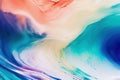 abstract ai generated background illustration of a colored floating liquid in the colors red, yellow and blue Royalty Free Stock Photo