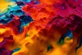 abstract ai generated background illustration of a colored floating liquid in the colors red, yellow and blue Royalty Free Stock Photo