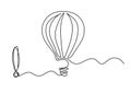 Abstract air balloon with exclamation mark Royalty Free Stock Photo