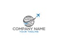 Abstract airplane and World logo design Royalty Free Stock Photo