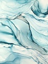 Abstract alcohol ink art drawing background blue waves Royalty Free Stock Photo