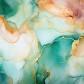 Abstract Alcohol Ink Background Variegated Shades of Teal Blue Green AI Generated Royalty Free Stock Photo