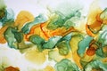 Abstract alcohol ink painting, macro photo Royalty Free Stock Photo