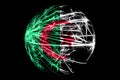 Abstract Algeria sparkling flag, Christmas ball concept isolated on black background