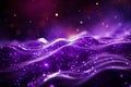 Abstract allure digital wave of purple particles with mesmerizing lights