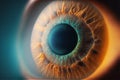 Abstract alone brown macro eye closeup with eyeball and iris. Royalty Free Stock Photo