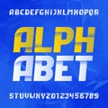 Abstract alphabet font. Modern letters and numbers on abstract background. Easy color change. Royalty Free Stock Photo