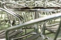 Abstract aluminium chairs and tables