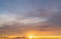 Abstract amazing Scene of stuning Colorful sunset with clouds background in nature and travel concept, wide angle shot Panorama