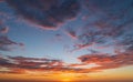 Abstract amazing Scene of stuning Colorful sunset with clouds background in nature and travel concept, wide angle shot Panorama