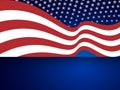 Abstract american background with waving striped flag and starry pattern. Royalty Free Stock Photo