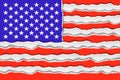 Abstract American flag from torned paper