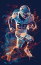 Abstract American football player