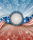 Abstract american patriotic background with banner Royalty Free Stock Photo