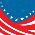 An abstract american patriotic illustration of numerous red stripes and white and blue stars Royalty Free Stock Photo