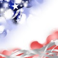 An abstract american patriotic illustration of stripes and stars in red and blue Royalty Free Stock Photo