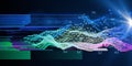 Abstract analytical background with color grid of data and blurred lines. Big data. Business visualization of artificial
