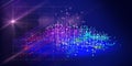 Abstract analytical background with color infographic data visualization with lens effects. Social network or business concept.
