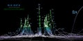 Abstract analytical background with polygonal grid analyze. Analytics algorithms data. Big data. Quantum cryptography concept.