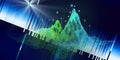 Abstract analytical background with wireframe algorithm analyze data and blurred lines. Quantum cryptography concept. Analytics Royalty Free Stock Photo