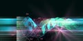 Abstract analyze algorithm  artificial intelligence data. Technology concept with color grid and  blurred lines. Blockchain. Big Royalty Free Stock Photo