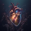 Anatomical Human Heart under Water. AI Generated