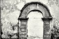 Abstract ancient shape of the arch on the wall of monochrome tone Royalty Free Stock Photo