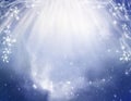 Beuatiful blue mystic angeli spiritual religious background with rays of Light