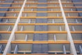 Abstract angle bottom view of front side of residential architecture buildings. Royalty Free Stock Photo